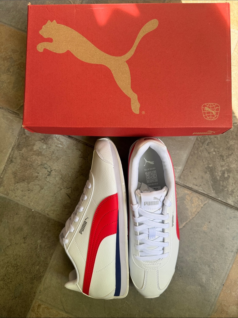 Puma White Red Navy Men's Casual Sneakers